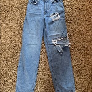 Levi's Classic Blue Ripped Straight Jeans